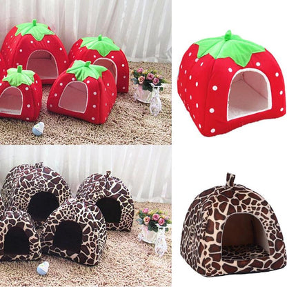 Soft Strawberry Pet House Tent