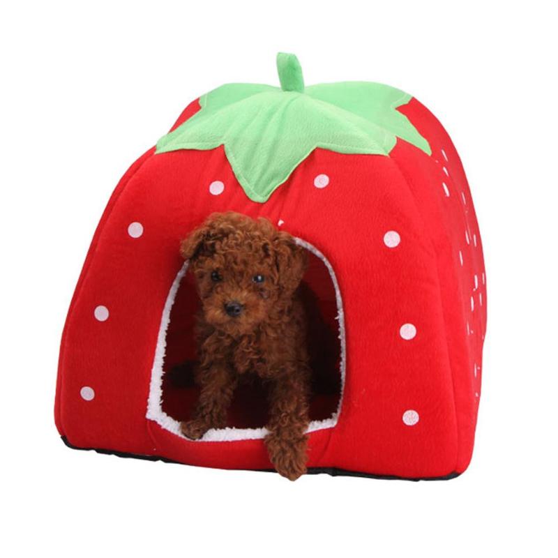 Soft Strawberry Pet House Tent