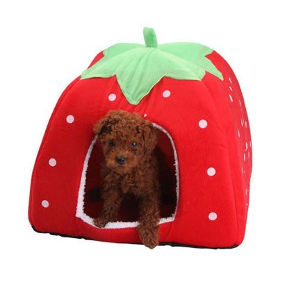 Soft Strawberry Pet House Tent